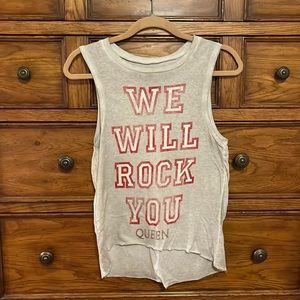 Queen Gray “We Will Rock You” Racerback Tank Top. Size S. Like new!